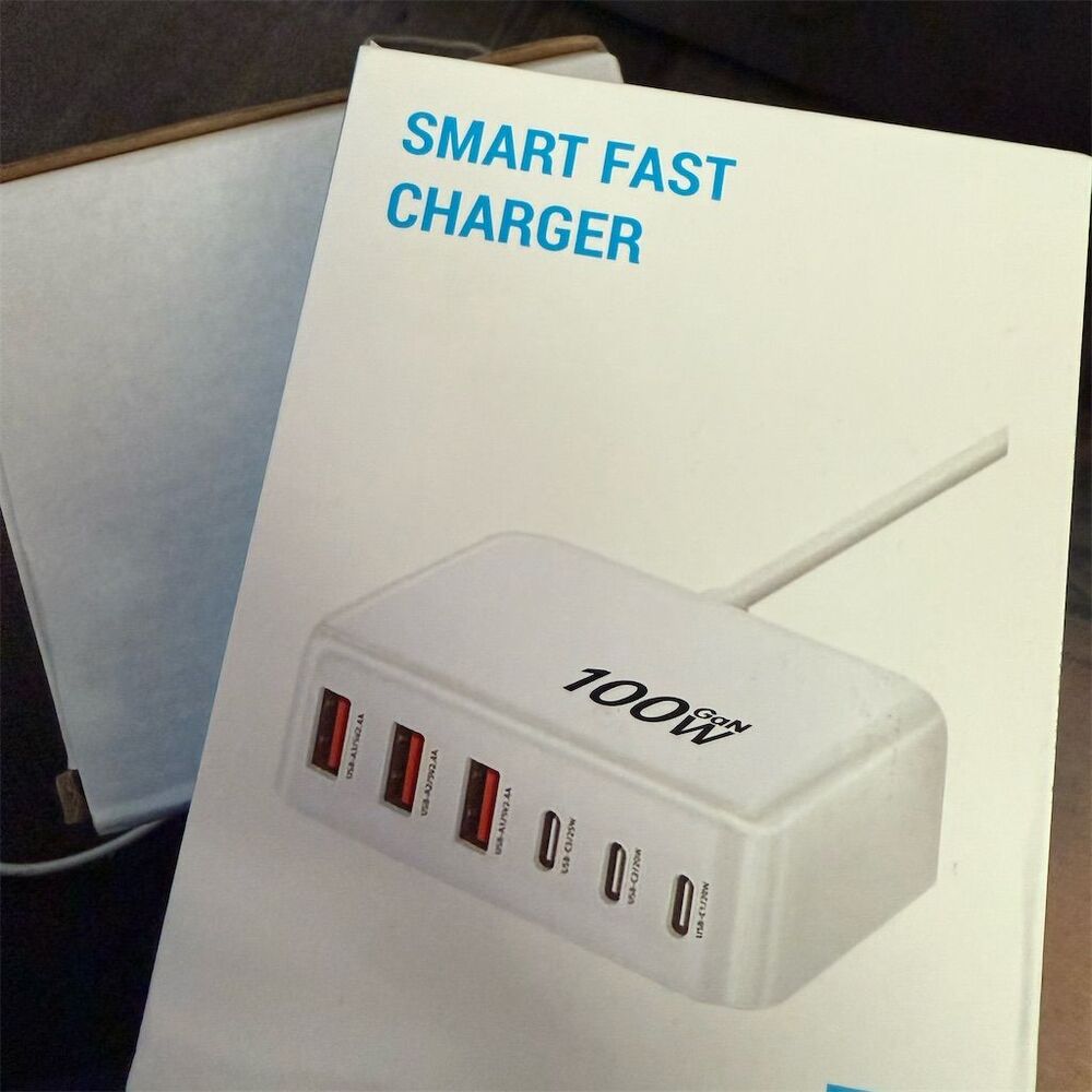 100W USB C Fast Charger 6-Port GaN Charging Station for iPhone Samsung